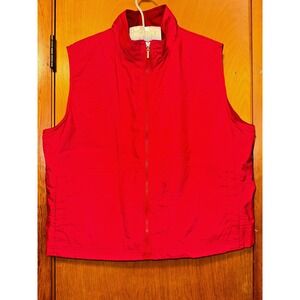 Catalina Red Zip up Windbreaker Vest Size XL Mesh Lining